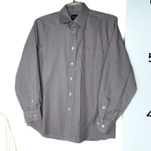 Men's Jos. A. Banks Travelers Long Sleeve Blue‎ Plaid Dress Medium Shirt